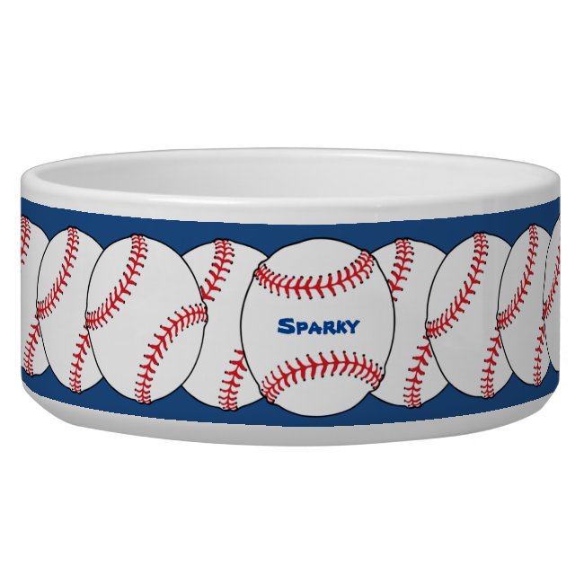Patriotic Baseball Pet Bowl