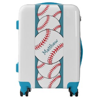 Patriotic Baseball Red White Blue Luggage