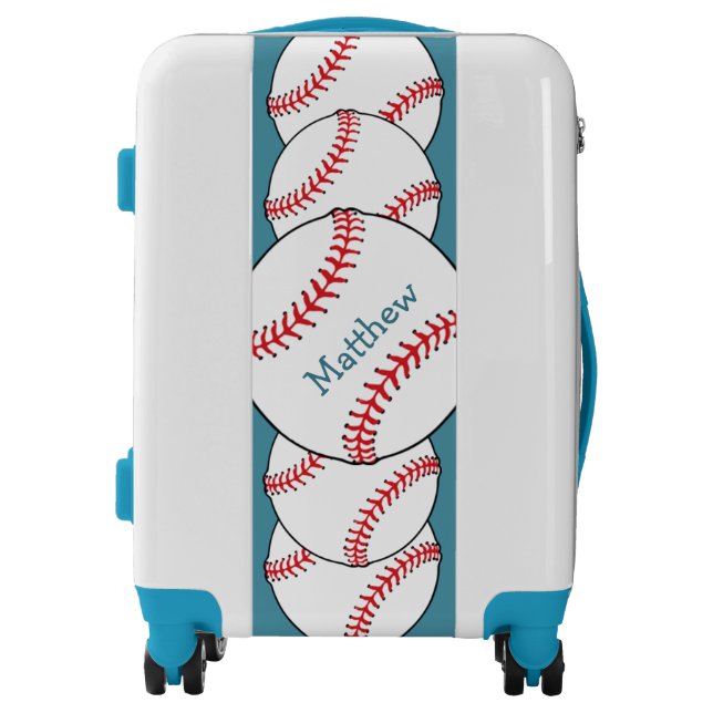 Patriotic Baseball Red White Blue Luggage (Front)