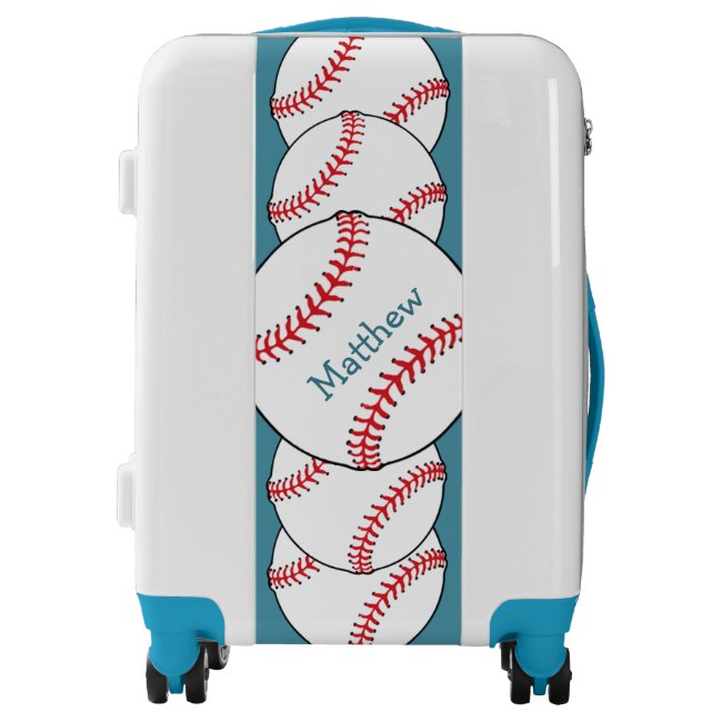 Patriotic Baseball Red White Blue Luggage