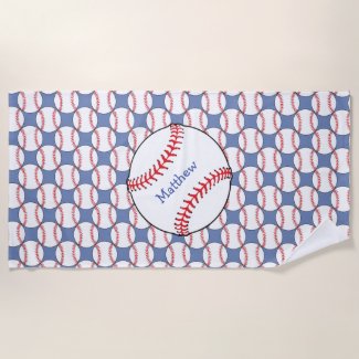 Patriotic Baseball Sports Beach Towel