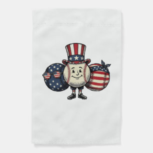 Patriotic Baseball Trio Vintage Vector Shirt_1 Garden Flag