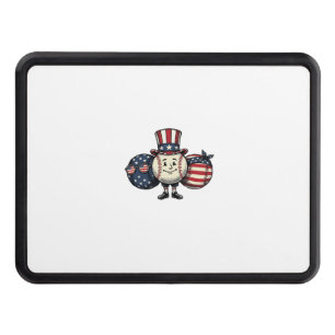Patriotic Baseball Trio Vintage Vector Shirt_1 Hitch Cover