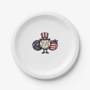 Patriotic Baseball Trio Vintage Vector Shirt_1 Paper Plates