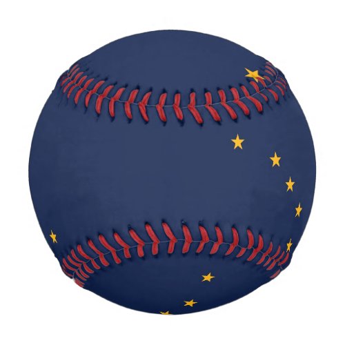 Patriotic baseball with flag of Alaska USA