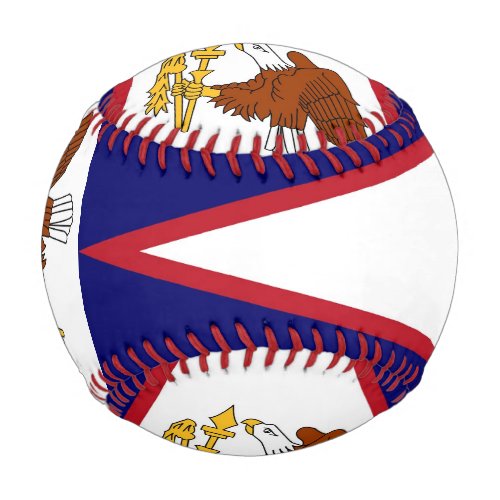 Patriotic baseball with flag of American Samoa