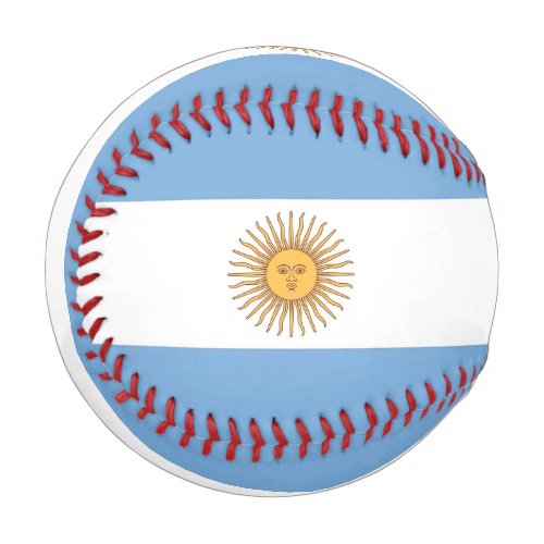 Patriotic baseball with flag of Argentina