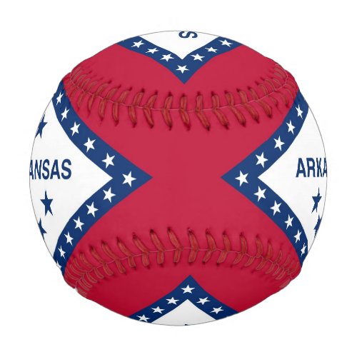 Patriotic baseball with flag of Arkansas USA