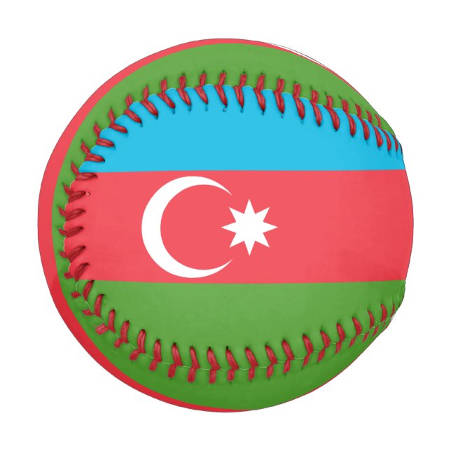 Patriotic baseball with flag of Azerbaijan (Front Left)
