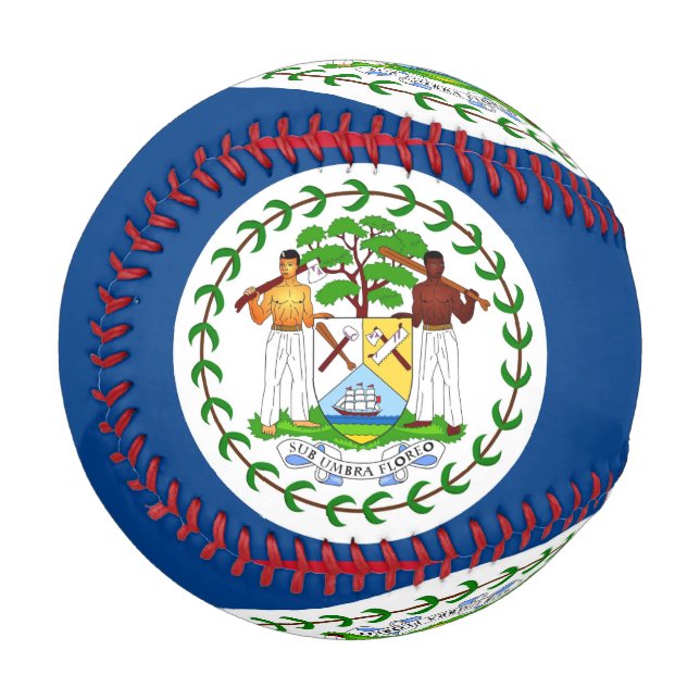 Patriotic baseball with flag of Belize (Front Left)