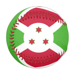 Patriotic baseball with flag of Burundi