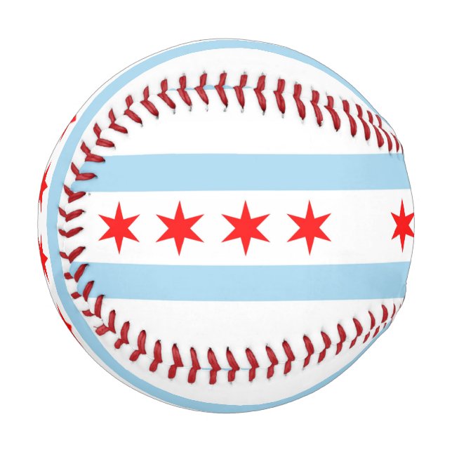 Patriotic baseball with flag of Chicago, USA (Front Left)