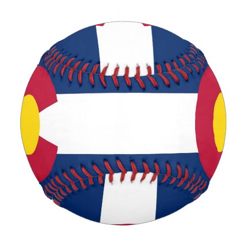 Patriotic baseball with flag of Colorado USA