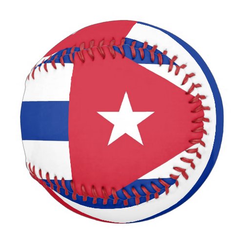 Patriotic baseball with flag of Cuba