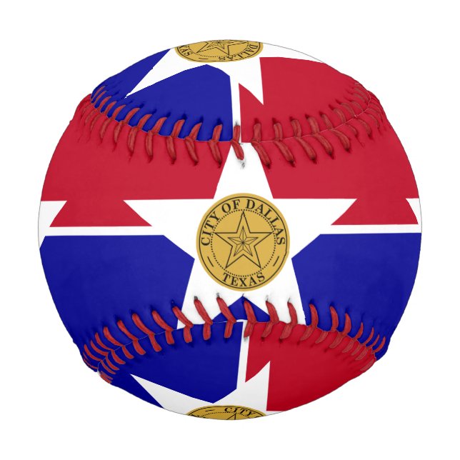 Patriotic baseball with flag of Dallas (Front)