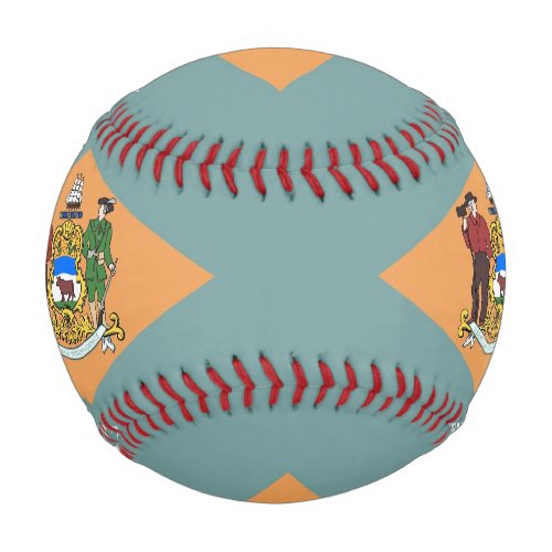 Patriotic baseball with flag of Delaware USA