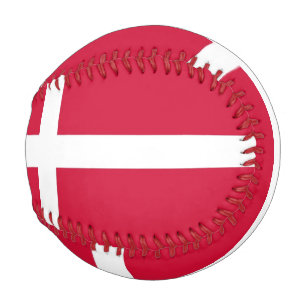 Patriotic baseball with flag of Denmark