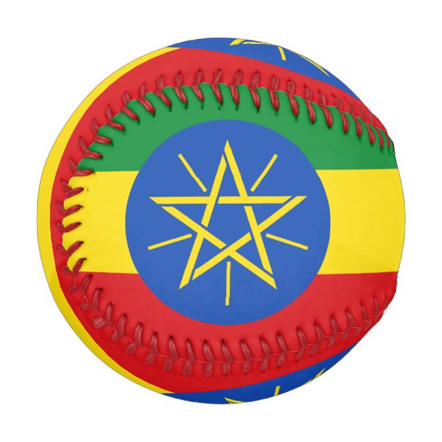 Patriotic baseball with flag of Ethiopia (Front Left)