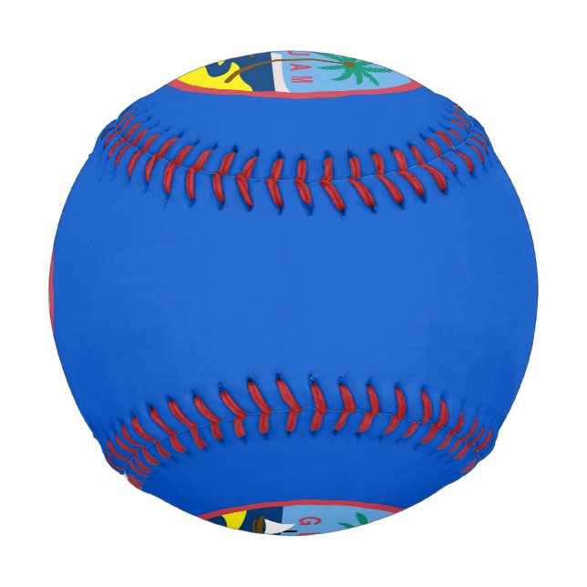 Patriotic baseball with flag of Guam, USA (Back)