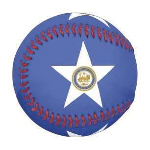 Patriotic baseball with flag of Houston