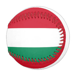 Patriotic baseball with flag of Hungary