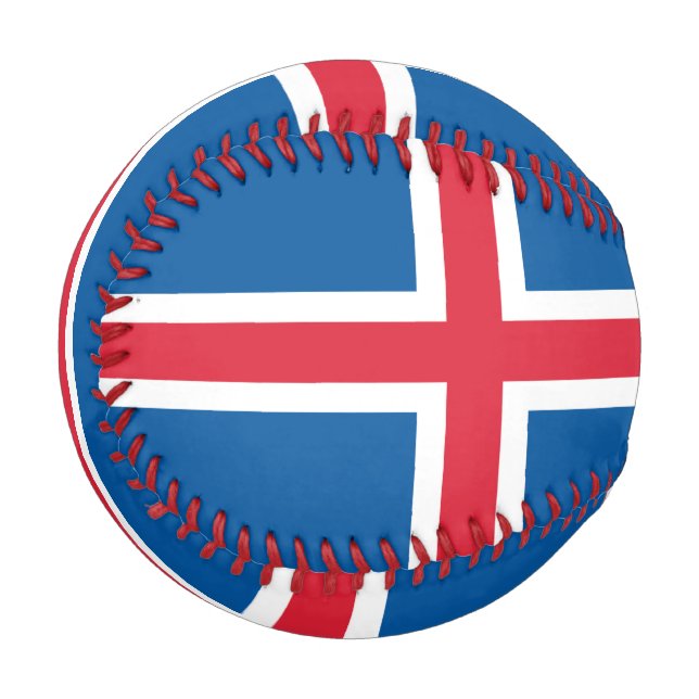 Patriotic baseball with flag of Iceland (Front Left)