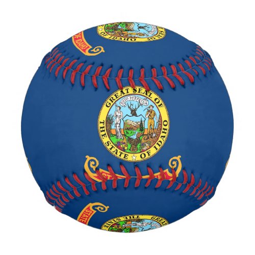 Patriotic baseball with flag of Idaho USA