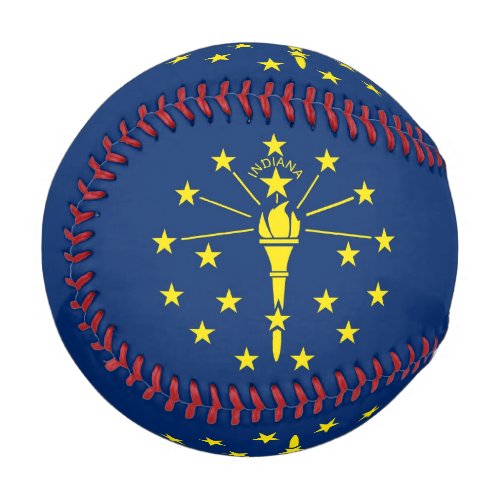 Patriotic baseball with flag of Indiana USA