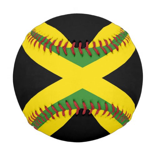 Patriotic baseball with flag of Jamaica