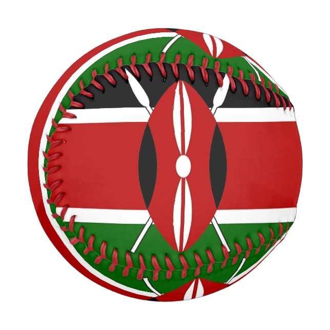 Patriotic baseball with flag of Kenya (Front Left)