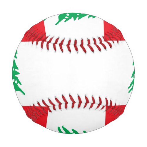 Patriotic baseball with flag of Lebanon