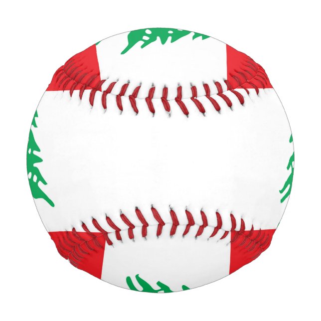 Patriotic baseball with flag of Lebanon (Back)