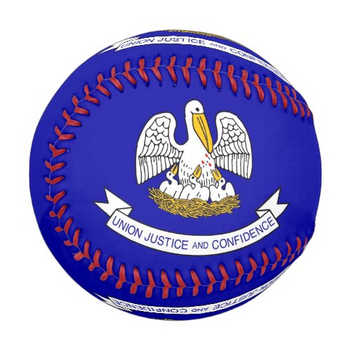 Patriotic baseball with flag of Lousiana USA