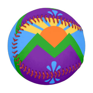 Patriotic baseball with flag of Manitou Springs