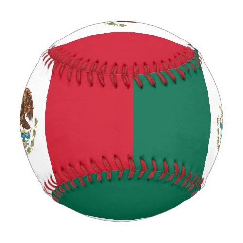 Patriotic baseball with flag of Mexico