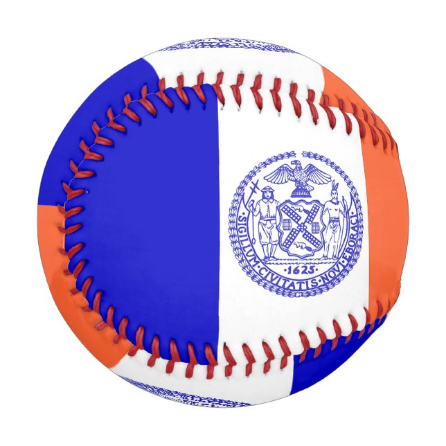 Patriotic baseball with flag of New York City (Front Left)