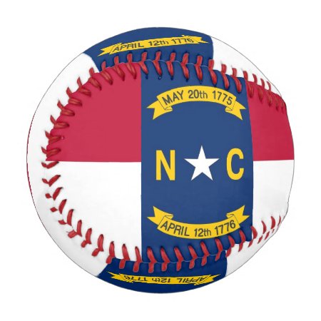 Patriotic Baseball With Flag Of North Carolina