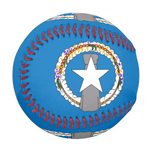 Patriotic baseball with flag of Northern Mariana