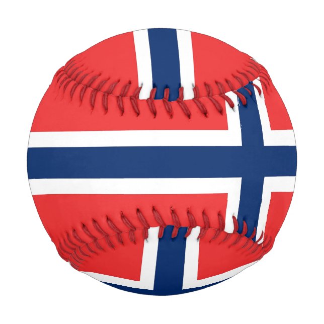 Patriotic baseball with flag of Norway (Back)