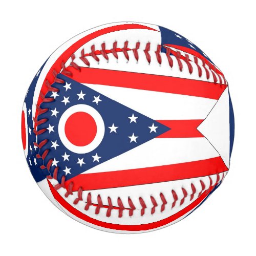 Patriotic baseball with flag of Ohio