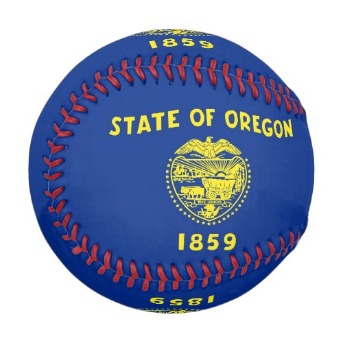 Patriotic baseball with flag of Oregon