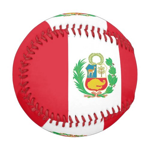 Patriotic baseball with flag of Peru