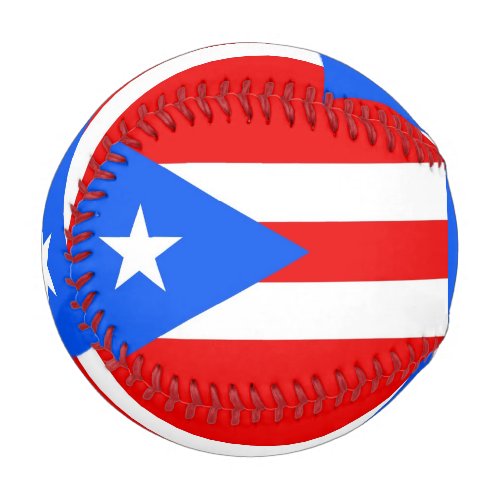 Patriotic baseball with flag of Puerto Rico