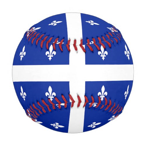 Patriotic baseball with flag of Quebec Canada