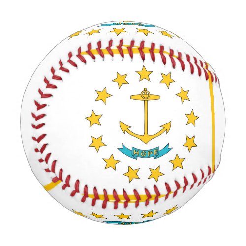 Patriotic baseball with flag of Rhode Island USA