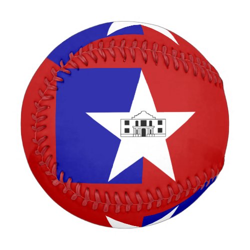 Patriotic baseball with flag of San Antonio