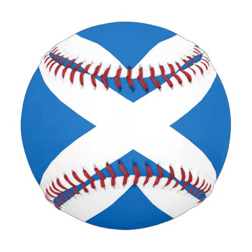 Patriotic baseball with flag of Scotland