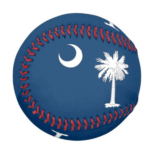 Patriotic baseball with flag of South Carolina