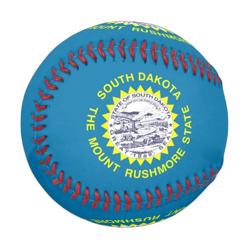 Patriotic baseball with flag of South Dakota