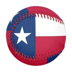 Patriotic baseball with flag of Texas